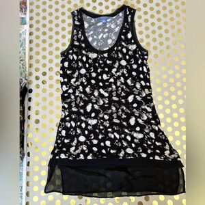 Simply Vera Vera Wang Asymmetrical Black and White Tank Top
